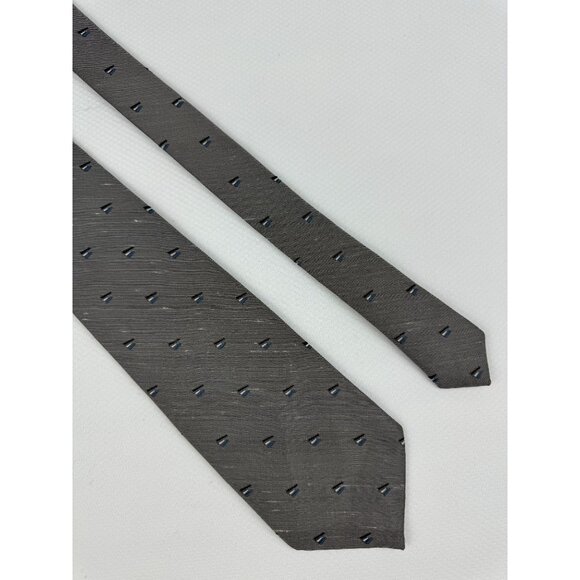 Wembley Wemsilk Grey Blue Geometric Pattern Tie 3.5 in Professional Necktie VTG - Picture 2 of 6